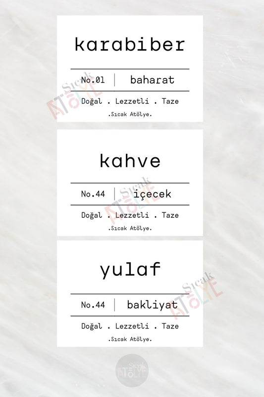 Baharat - Bakliyat - Kuruyemiş Kavanoz Etiketi | model. Karanfil