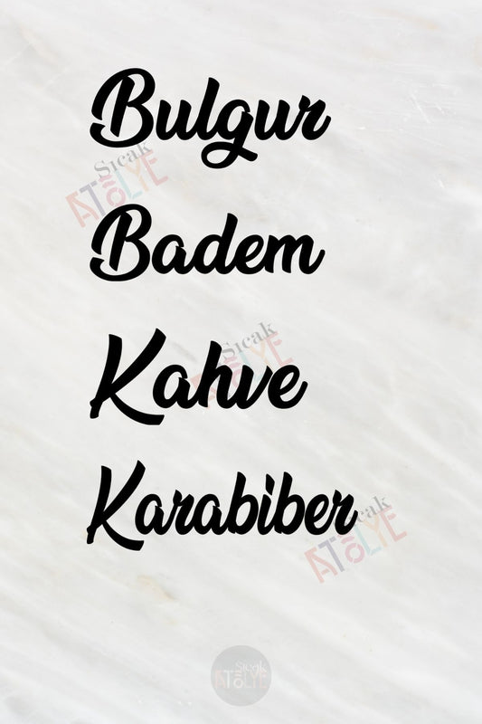 Baharat - Bakliyat - Kuruyemiş Kavanoz Etiketi | model. Bal