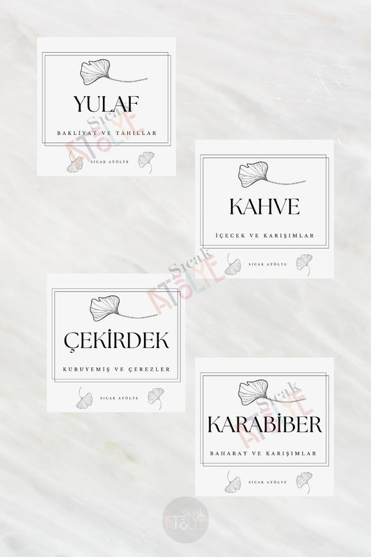 Baharat - Bakliyat - Kuruyemiş Kavanoz Etiketi | model. Safran