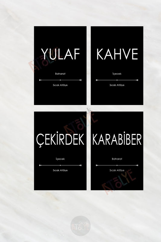 Baharat - Bakliyat - Kuruyemiş Kavanoz Etiketi | model. Karadut