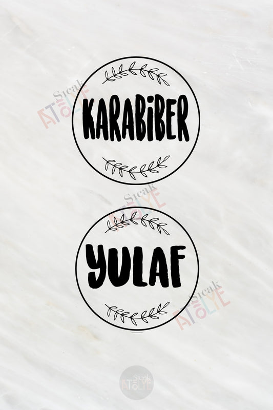 Baharat - Bakliyat - Kuruyemiş Kavanoz Etiketi | model. Beyaz Çiko