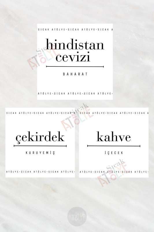 Baharat - Bakliyat - Kuruyemiş Kavanoz Etiketi | model. Tarçın