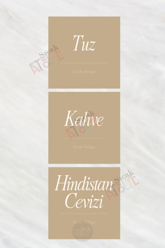 Baharat - Bakliyat - Kuruyemiş Kavanoz Etiketi | model. Kişniş