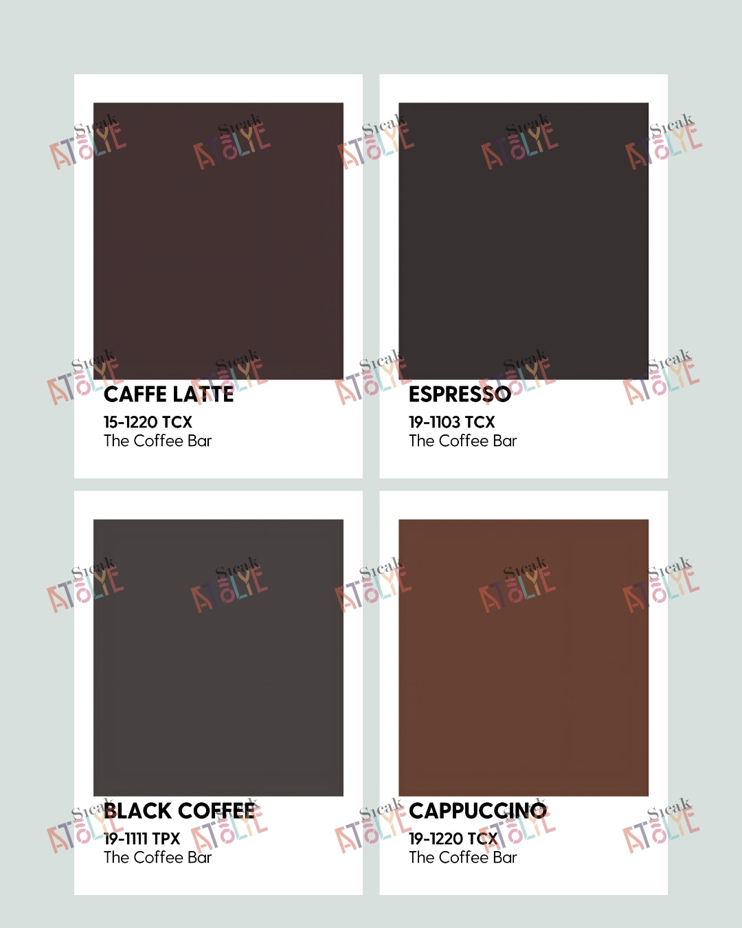 Mutfak Posteri - Coffee Pantone Koleksiyonu - Çerçevesiz