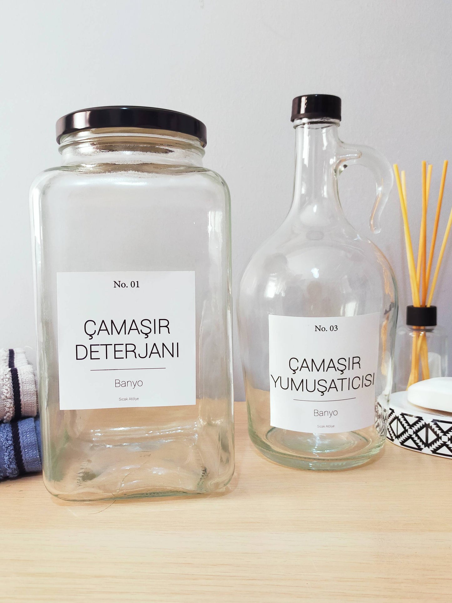 Deterjan, Temizlik ve Şişe Düzen Etiketi | model. Mis Kokulu