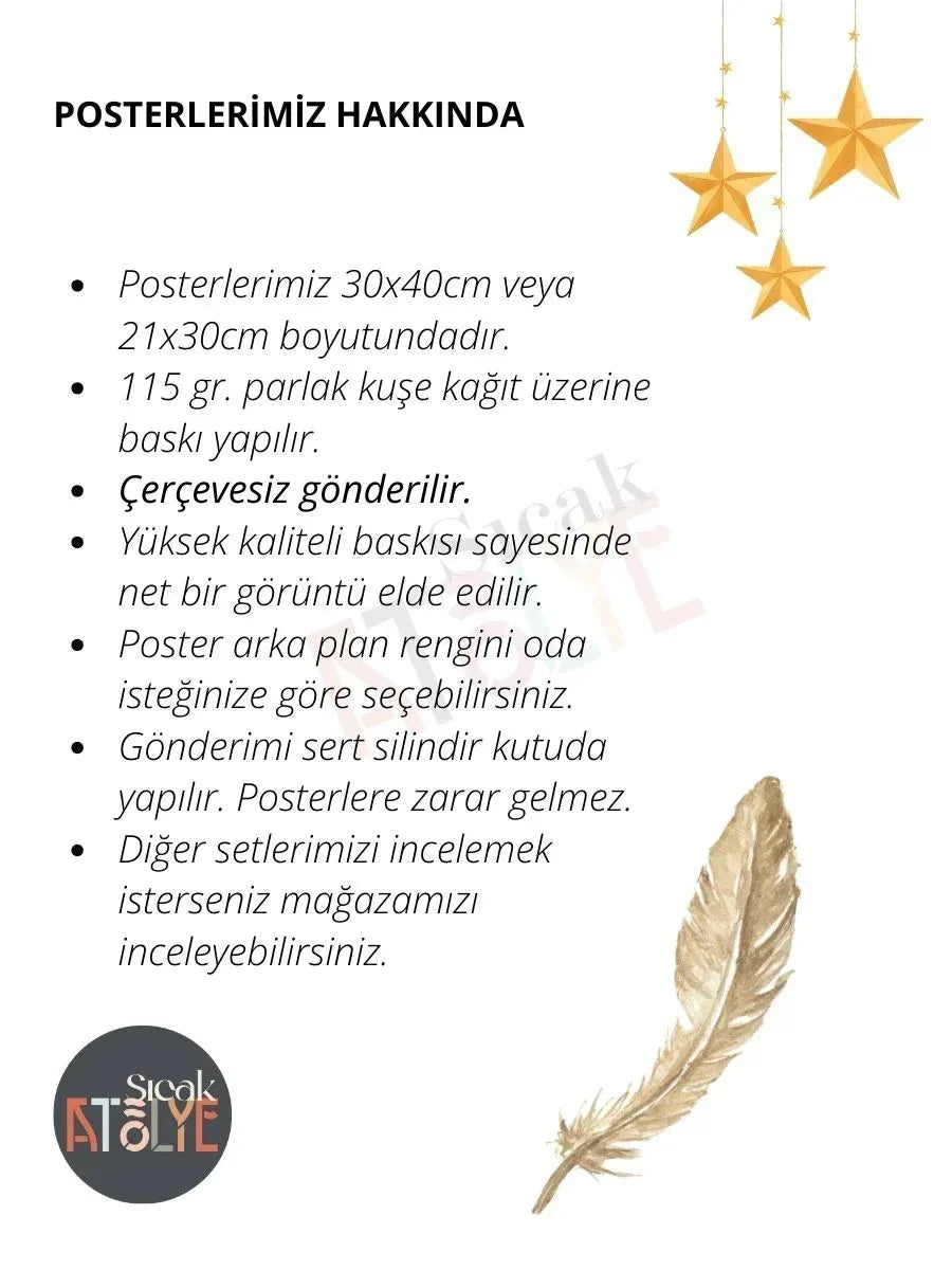 Mutfak Posteri - 3'lü Çerçevesiz Poster - Kalp Detay - Sıcak Atölye