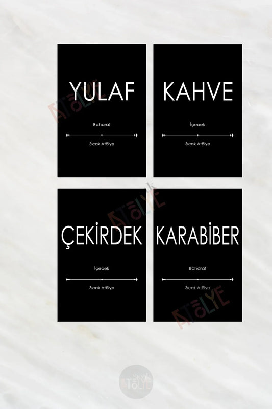Baharat - Bakliyat - Kuruyemiş Kavanoz Etiketi | model. Karadut - Sıcak Atölye