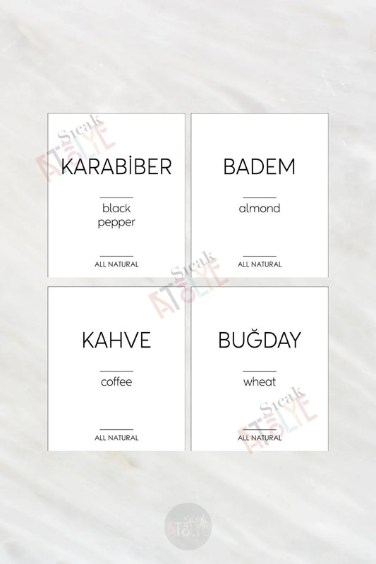 Baharat - Bakliyat - Kuruyemiş Kavanoz Etiketi | model. Ananas - Sıcak Atölye