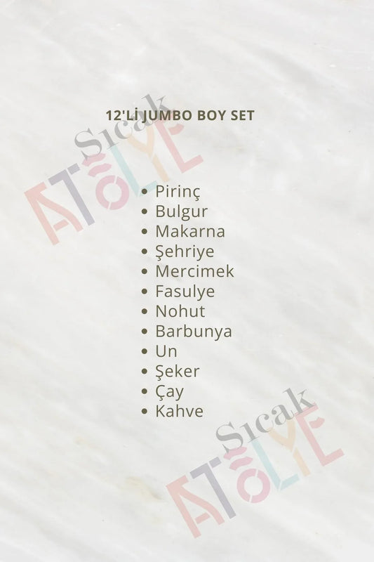 Jumbo Boy Kavanoz Etiketi - 12'li Set - Kişiselleştirilebilir - Sıcak Atölye