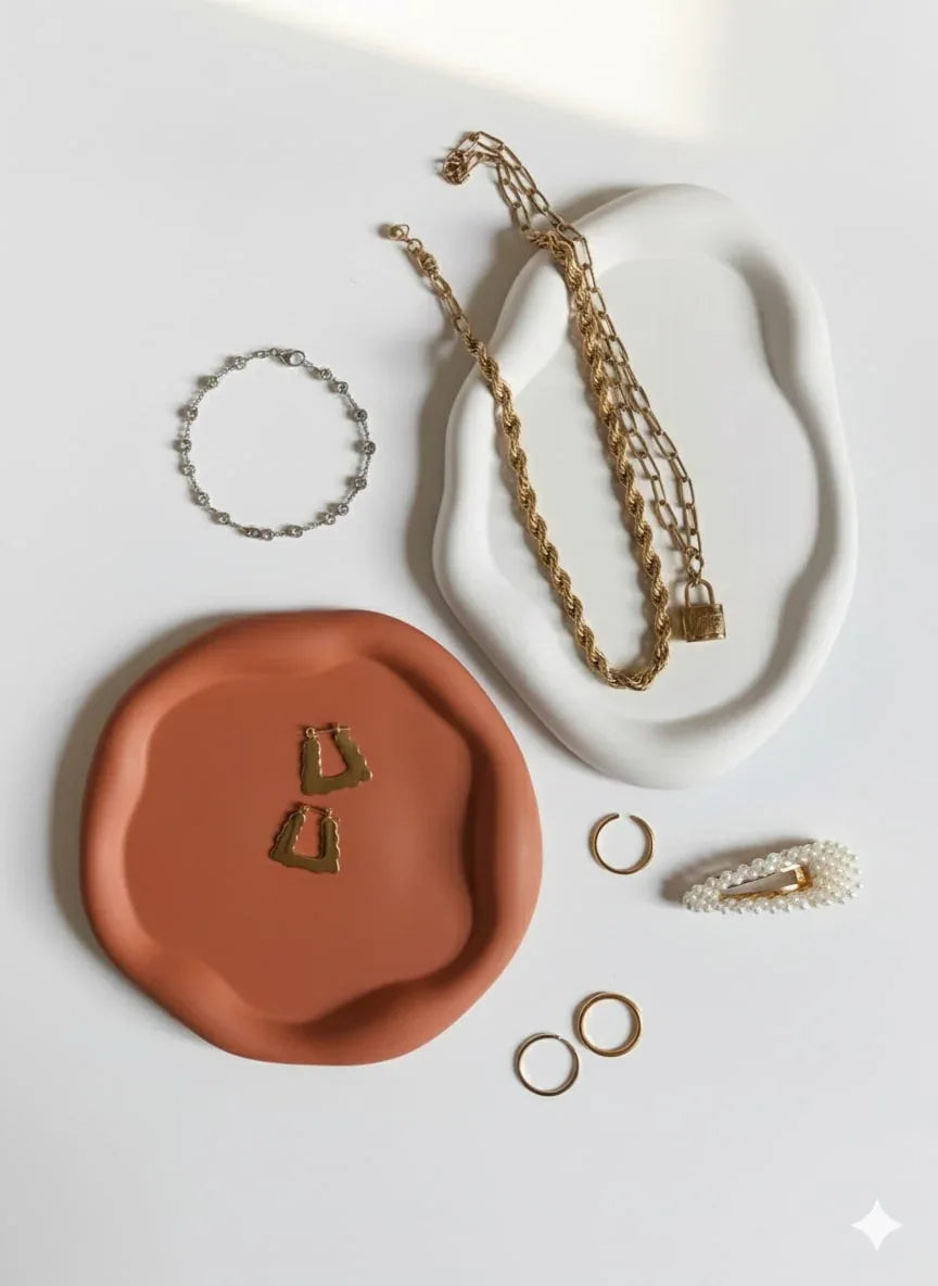 Beton Düzen Seti - 5 Parça - Dalgalı | Doğal Seçim - Natural Pick Collection - Sıcak Atölye