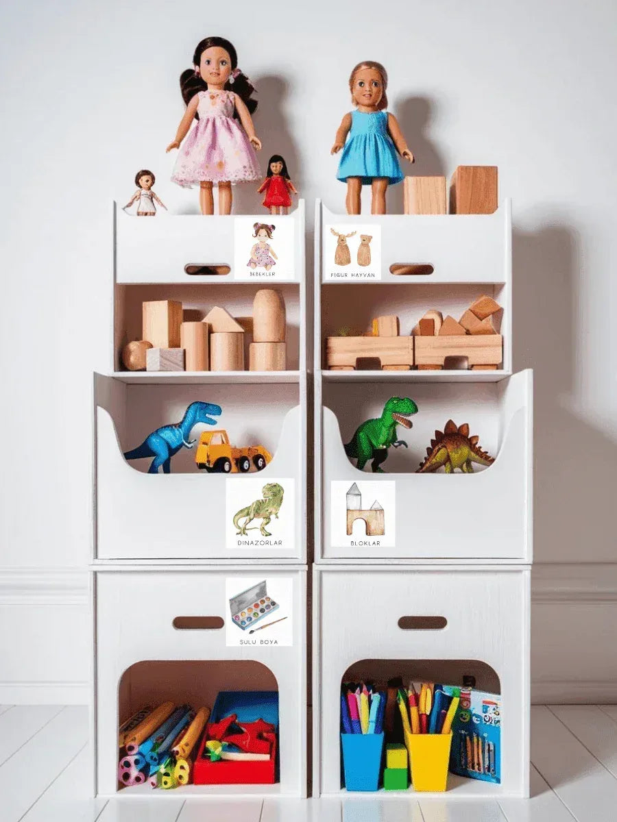 Hayvan Temalı - Çocuk Odası Oyuncak Düzenleyici Etiketler - 30'lu Set - Sıcak Atölye