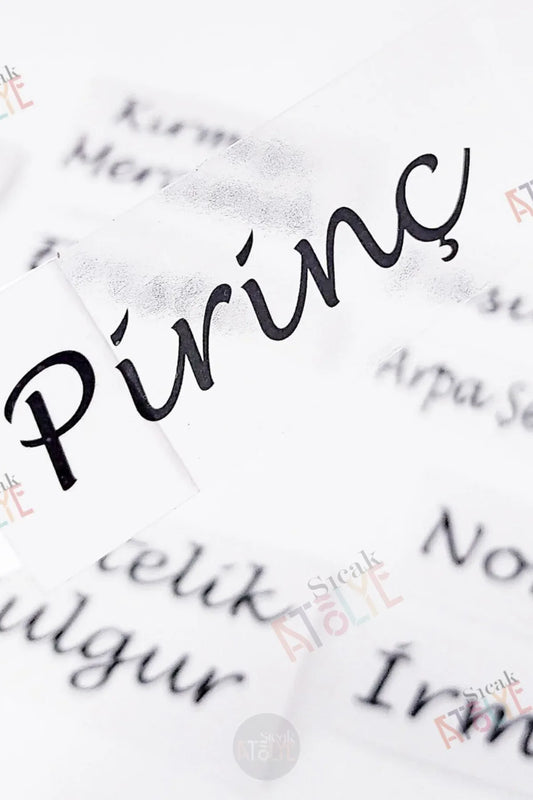 Baharat - Bakliyat - Kuruyemiş Kavanoz Etiketi | model. Kiraz - Sıcak Atölye