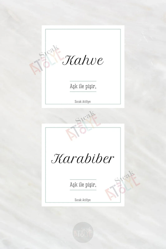 Baharat - Bakliyat - Kuruyemiş Kavanoz Etiketi | model. Çilek - Sıcak Atölye