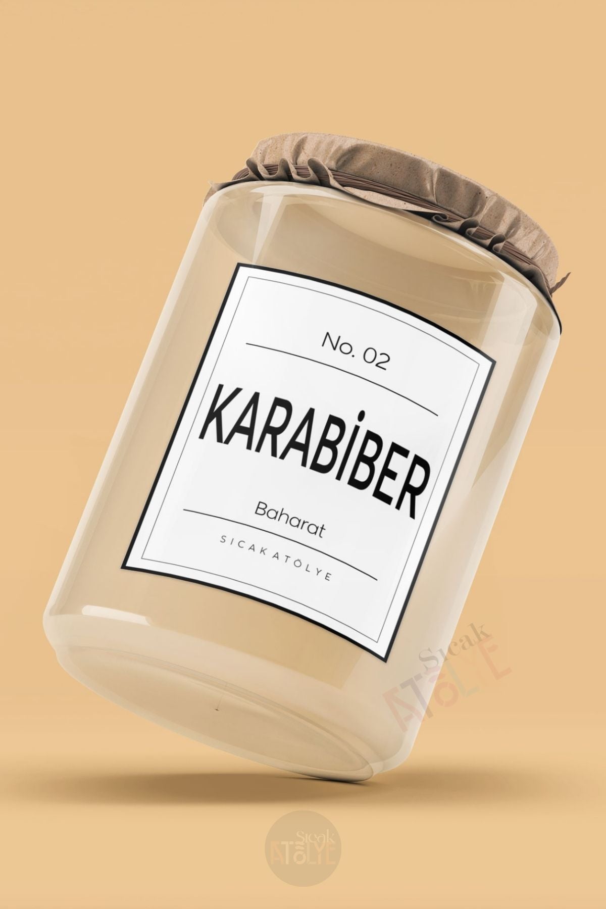 Baharat - Bakliyat - Kuruyemiş Kavanoz Etiketi | model. Vanilya