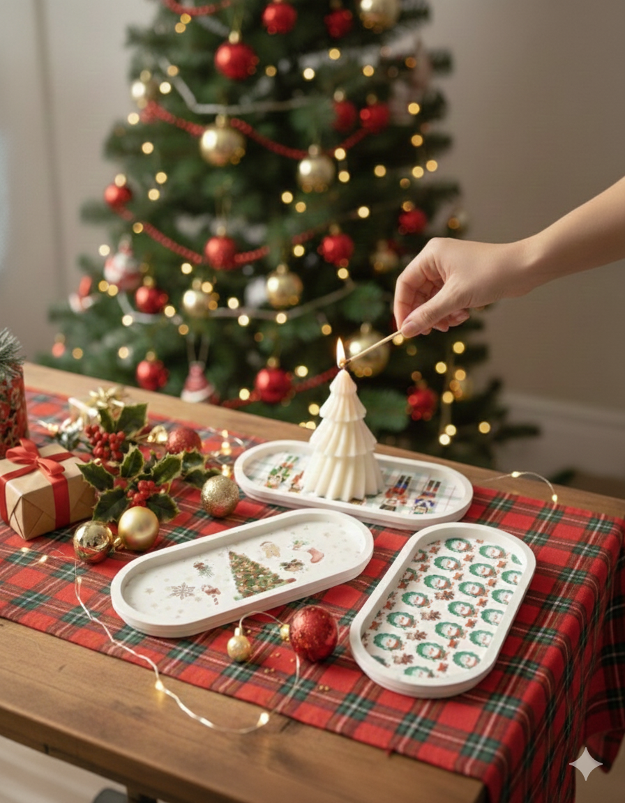 Red Christmas - Beton ve Soya Set 4 Parça | Akış - Flow Collection