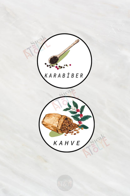 Baharat - Bakliyat - Kuruyemiş Kavanoz Etiketi | model. Karpuz
