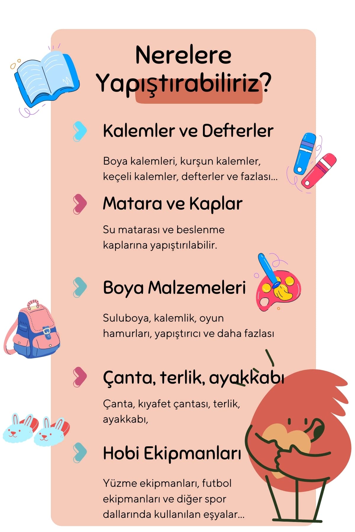 Kişiye Özel Okul Etiketleri – Dayanıklı & Sevimli Tasarım - model. Astronot