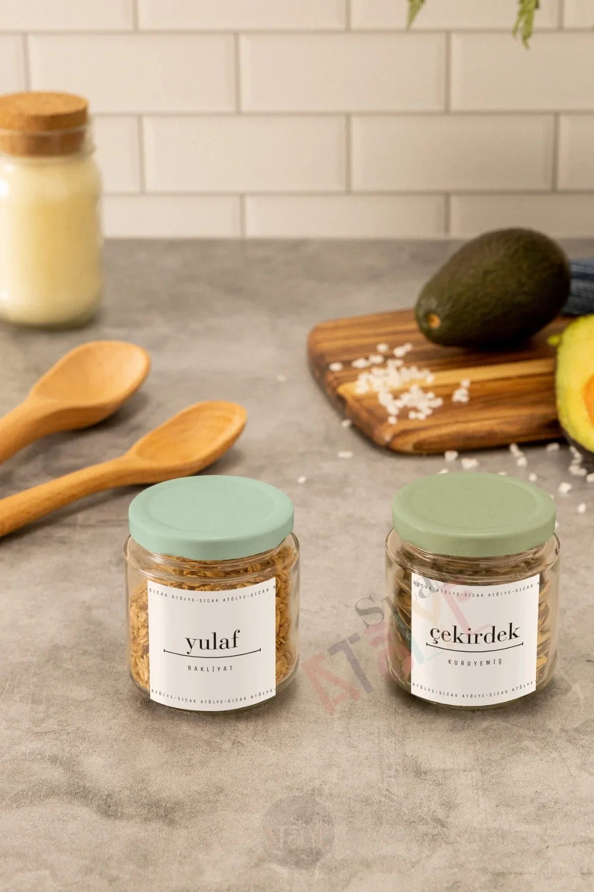 Baharat - Bakliyat - Kuruyemiş Kavanoz Etiketi | model. Tarçın - Sıcak Atölye 