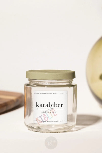 Baharat - Bakliyat - Kuruyemiş Kavanoz Etiketi | model. Tarçın - Sıcak Atölye 