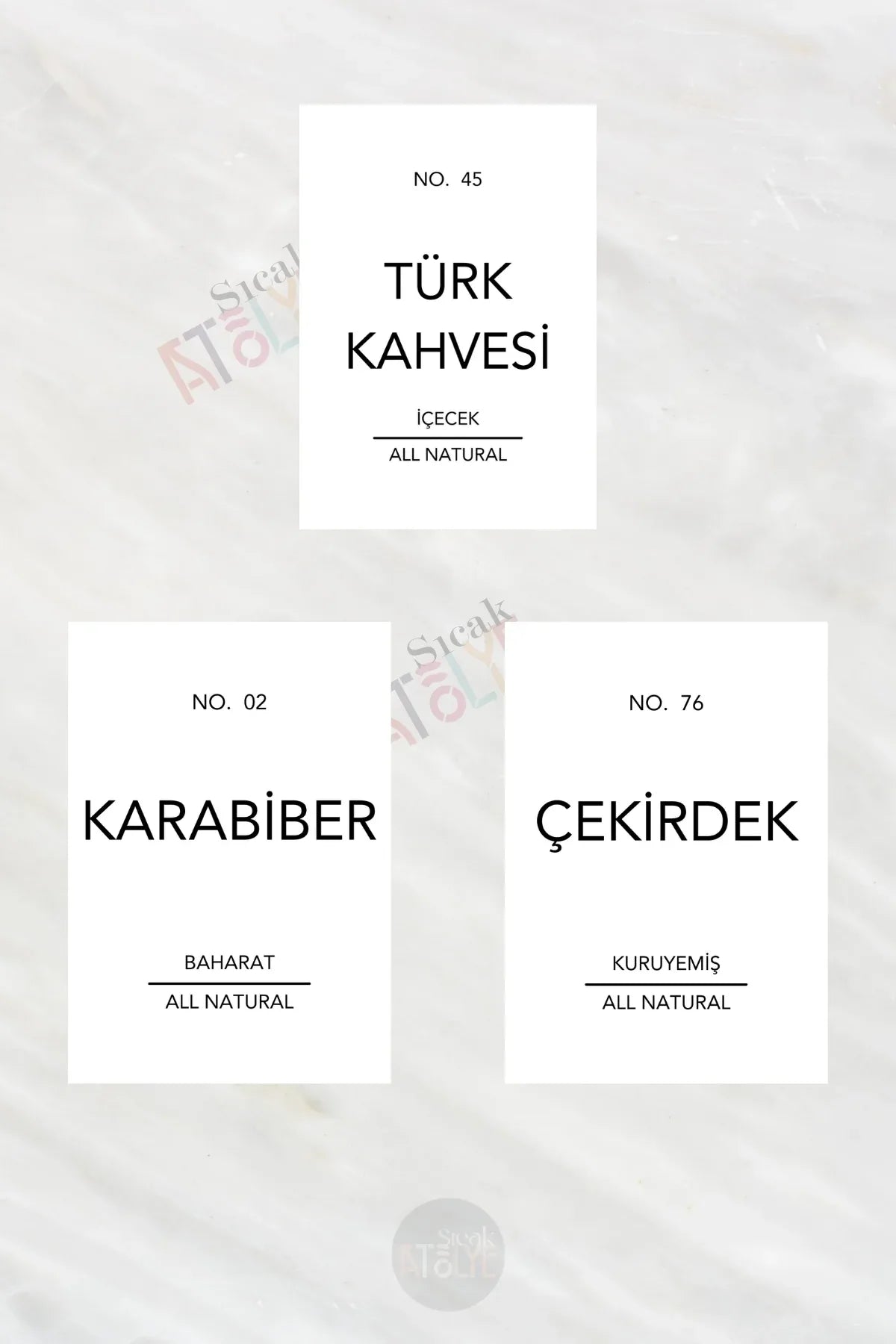 Baharat - Bakliyat - Kuruyemiş Kavanoz Etiketi | model. Şeker - Sıcak Atölye 