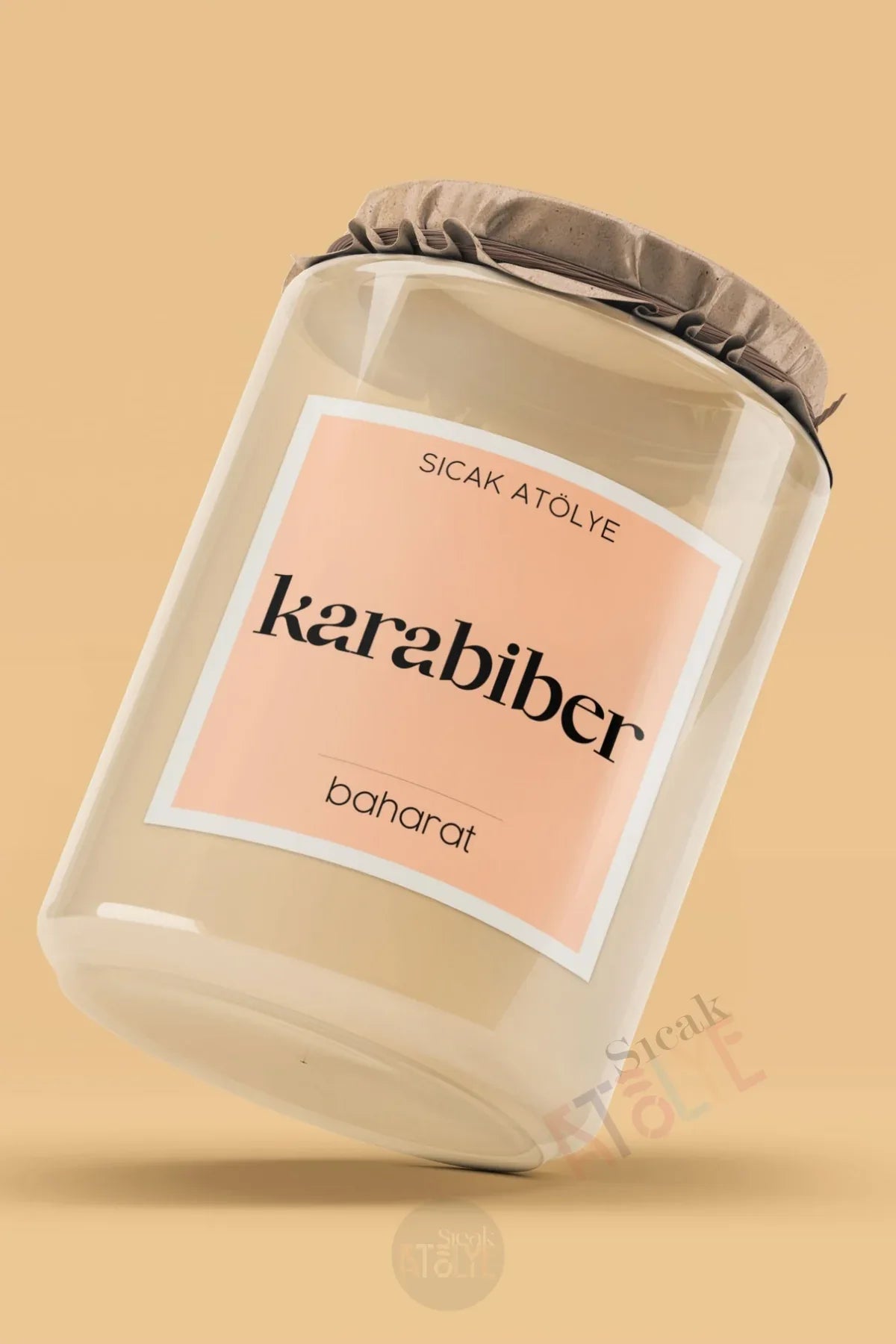 Baharat - Bakliyat - Kuruyemiş Kavanoz Etiketi | model. Şeftali - Sıcak Atölye 