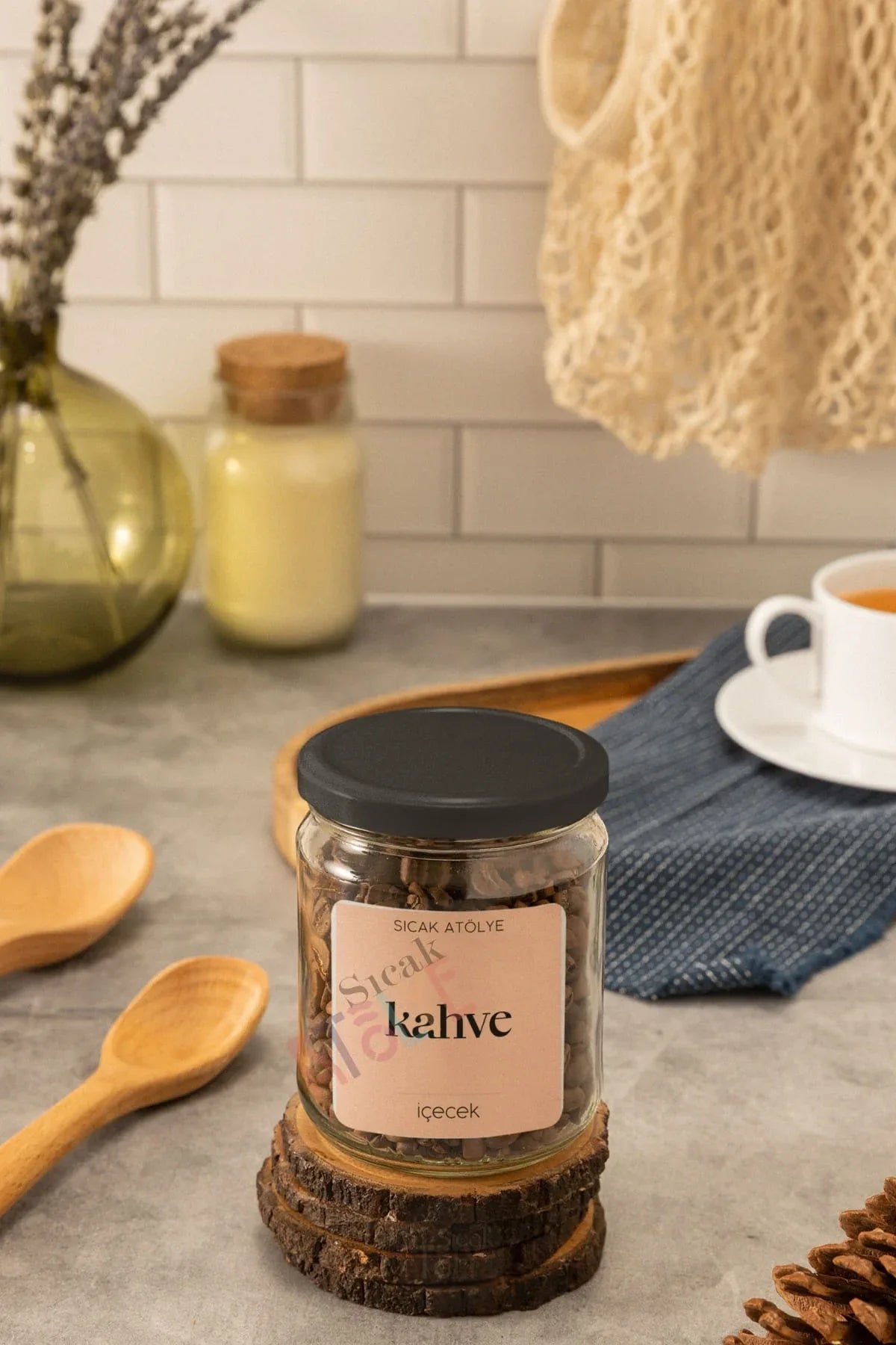 Baharat - Bakliyat - Kuruyemiş Kavanoz Etiketi | model. Şeftali - Sıcak Atölye 