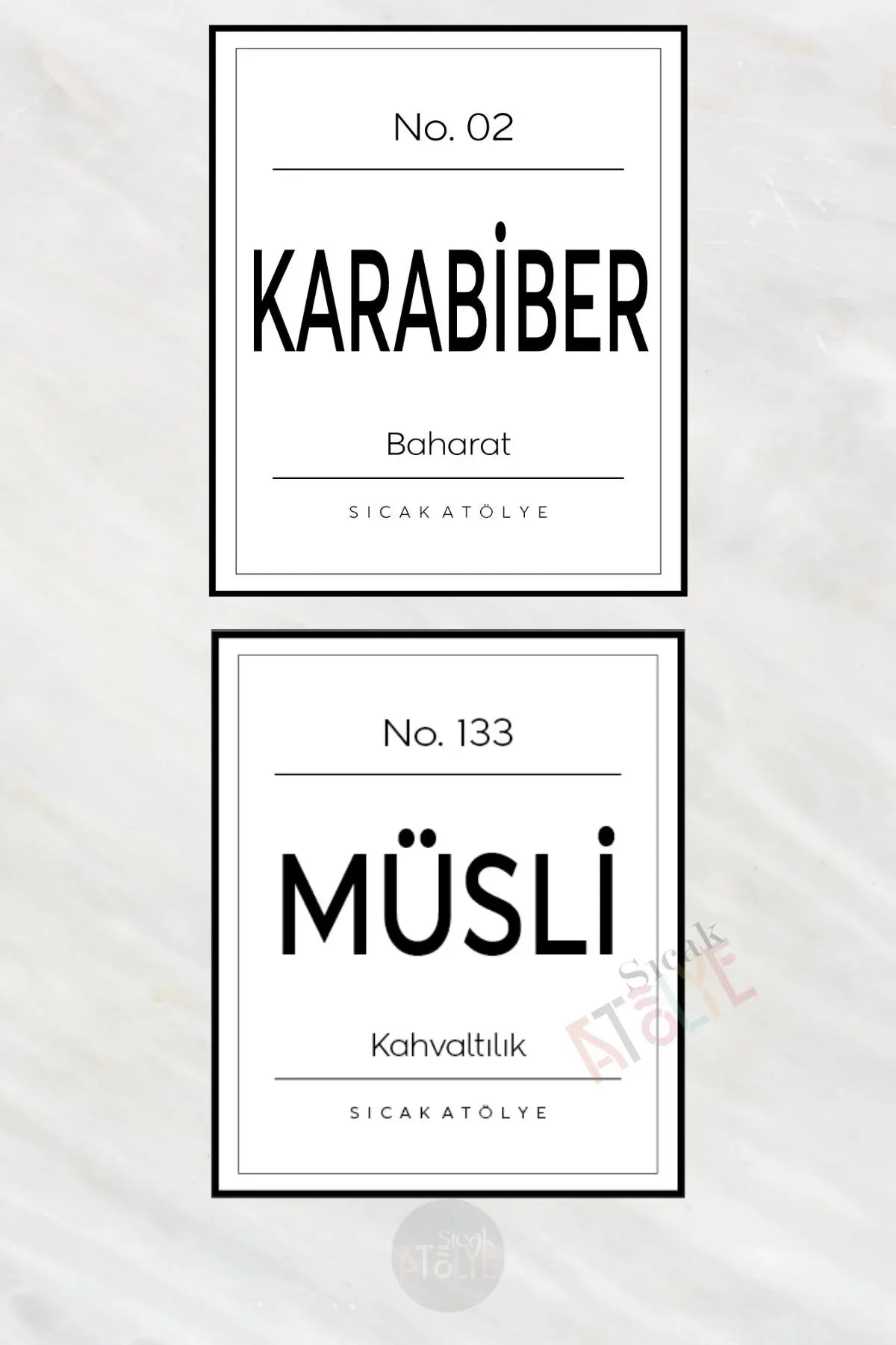 Baharat - Bakliyat - Kuruyemiş Kavanoz Etiketi | model. Vanilya - Sıcak Atölye 