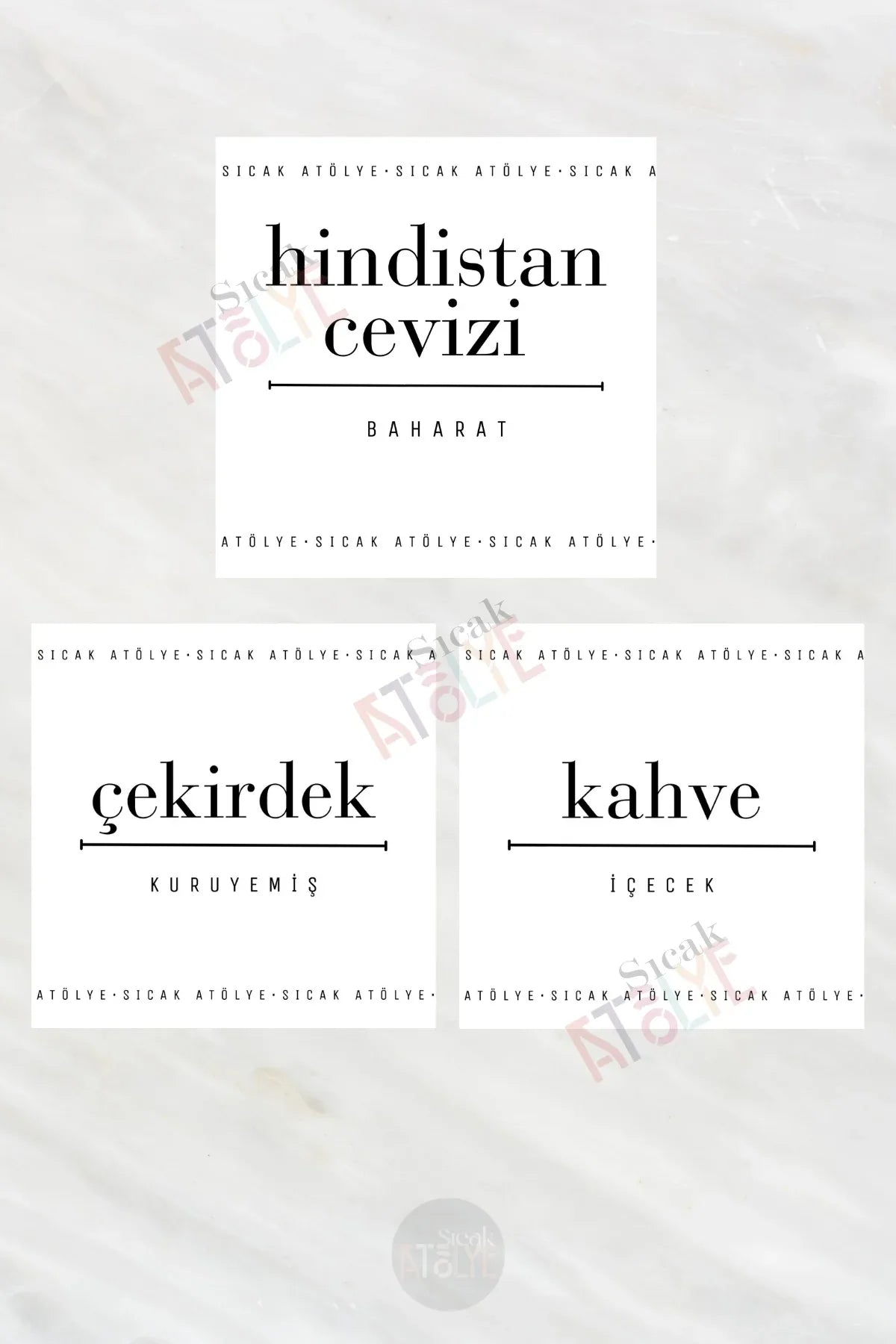 Baharat - Bakliyat - Kuruyemiş Kavanoz Etiketi | model. Tarçın - Sıcak Atölye 