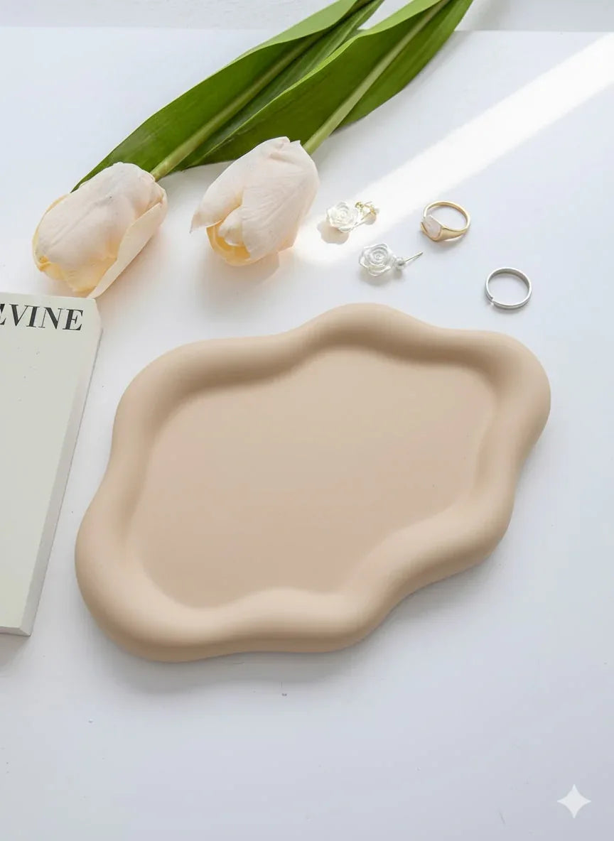 Beton Tabak - Altlık - Dalgalı Büyük | Taş Ruh - Stone Soul Collection - Sıcak Atölye 