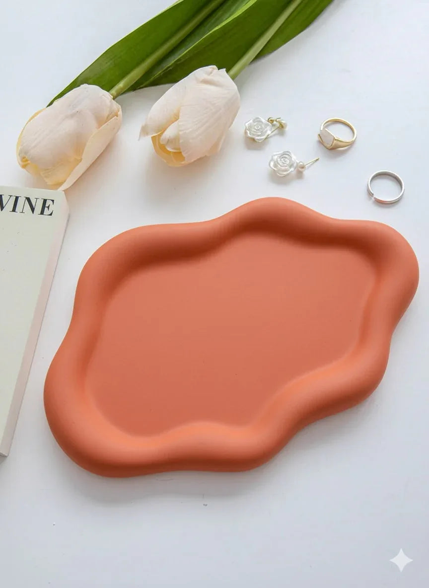 Beton Tabak - Altlık - Dalgalı Büyük | Taş Ruh - Stone Soul Collection - Sıcak Atölye 