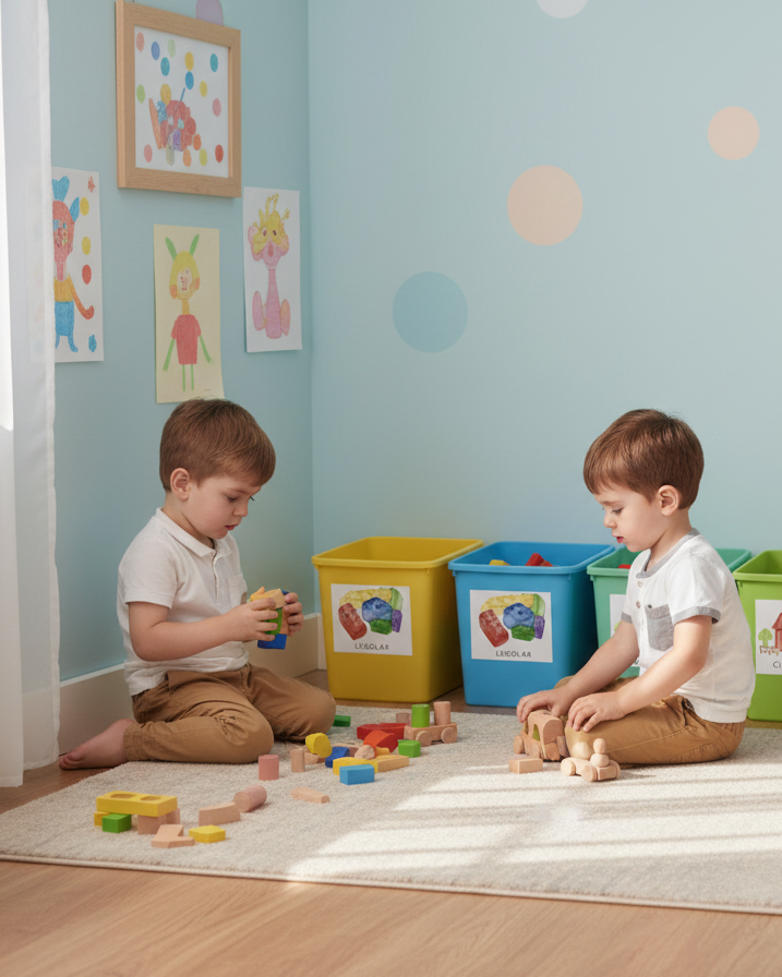 Figür ve Karakterler Temalı - Çocuk Odası Oyuncak Düzenleyici Etiketler - 45'li Set