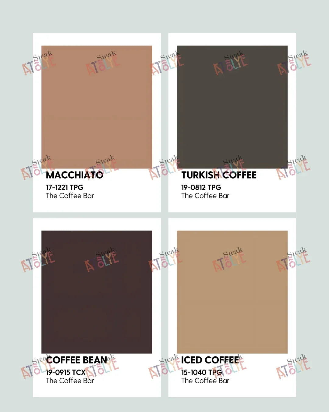 Mutfak Posteri - Coffee Pantone Koleksiyonu - Çerçevesiz - Sıcak Atölye 