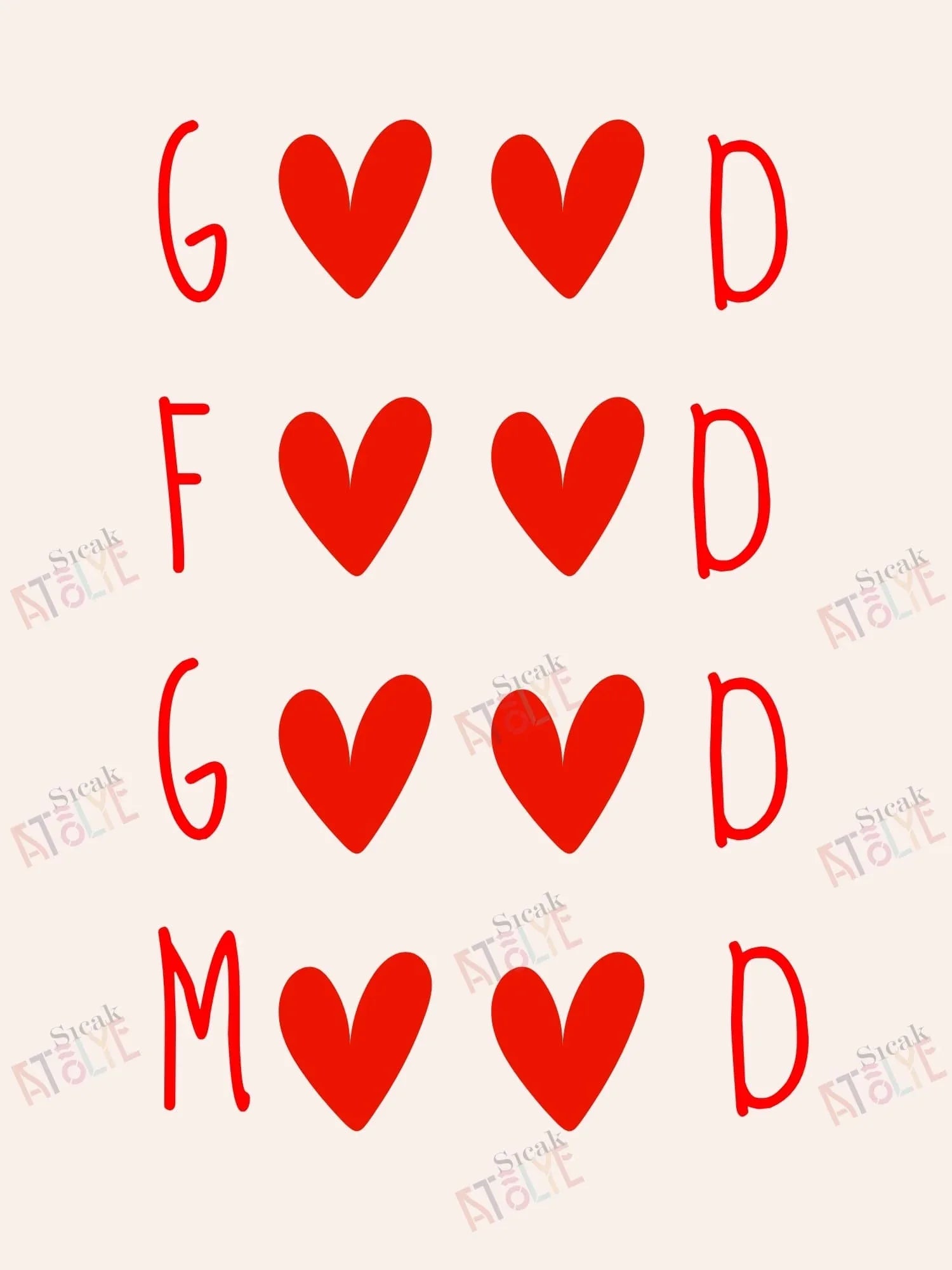 Mutfak Posteri - 3'lü Çerçevesiz Poster - Kalp Detay - Sıcak Atölye 