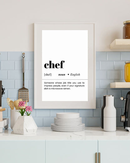 Mutfak-İsim-Posterleri-Dekorasyon-Minimal Chef Yazılı