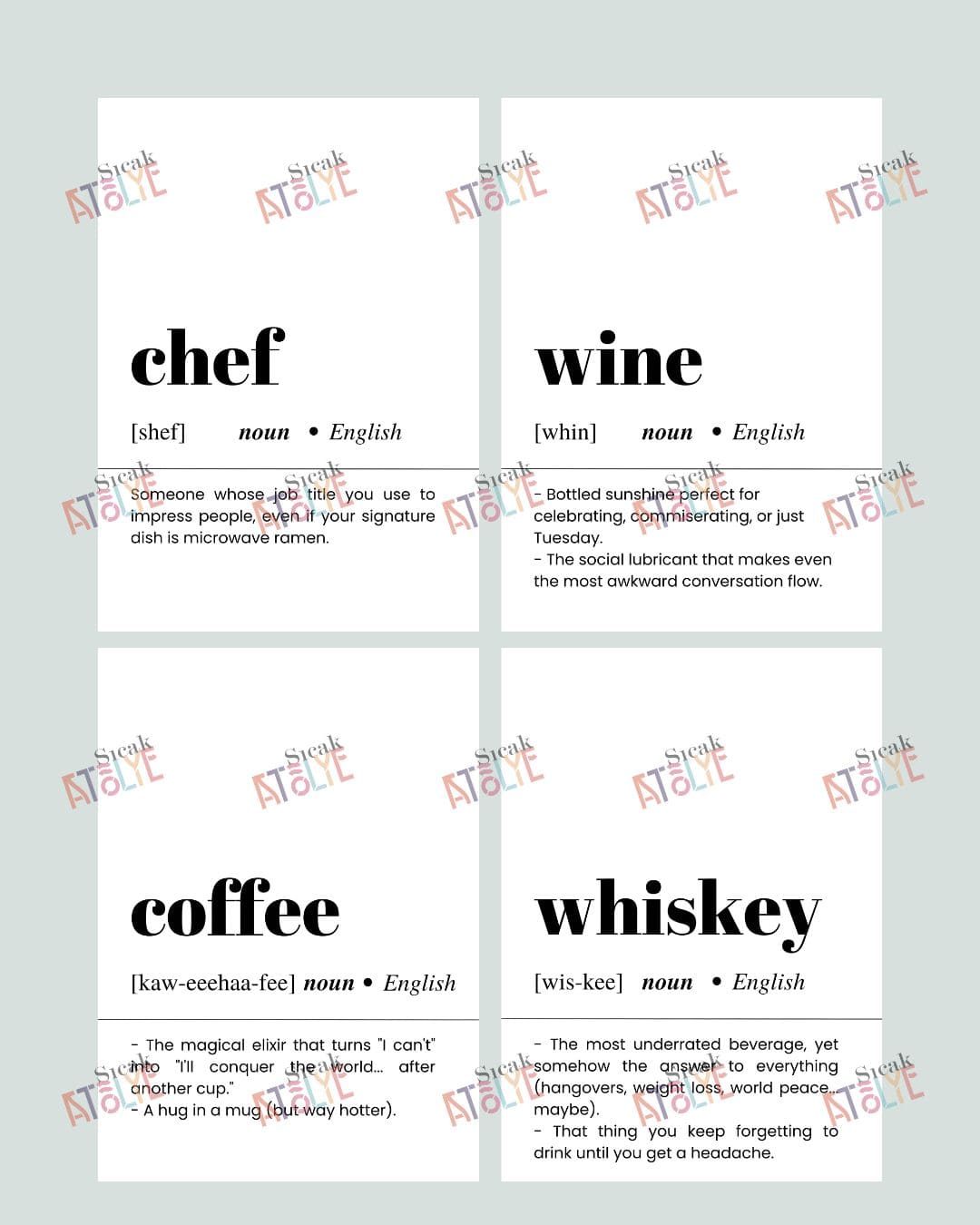 Mutfak-isim-Posterleri-Dekorasyon-Minimal whiskey wine 