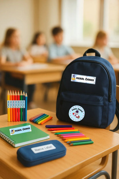 Kişiye Özel Okul Etiketleri – Dayanıklı & Sevimli Tasarım - model. Astronot - Sıcak Atölye 