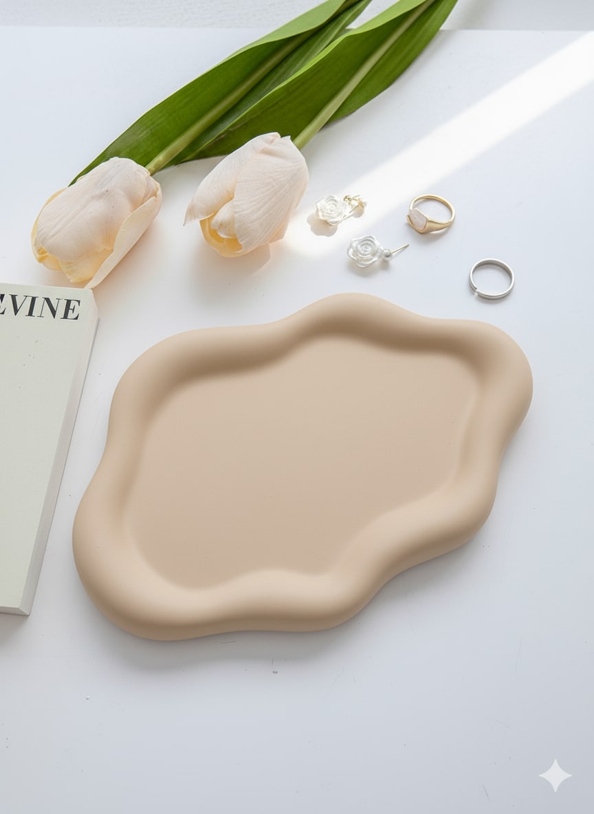 Beton Tabak - Altlık - Dalgalı Büyük | Taş Ruh - Stone Soul Koleksiyonu