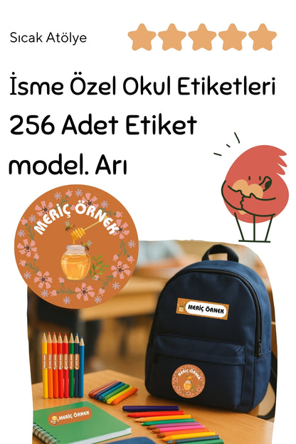 Kişiye Özel Okul Etiketleri – Dayanıklı & Sevimli Tasarım - model. Arı