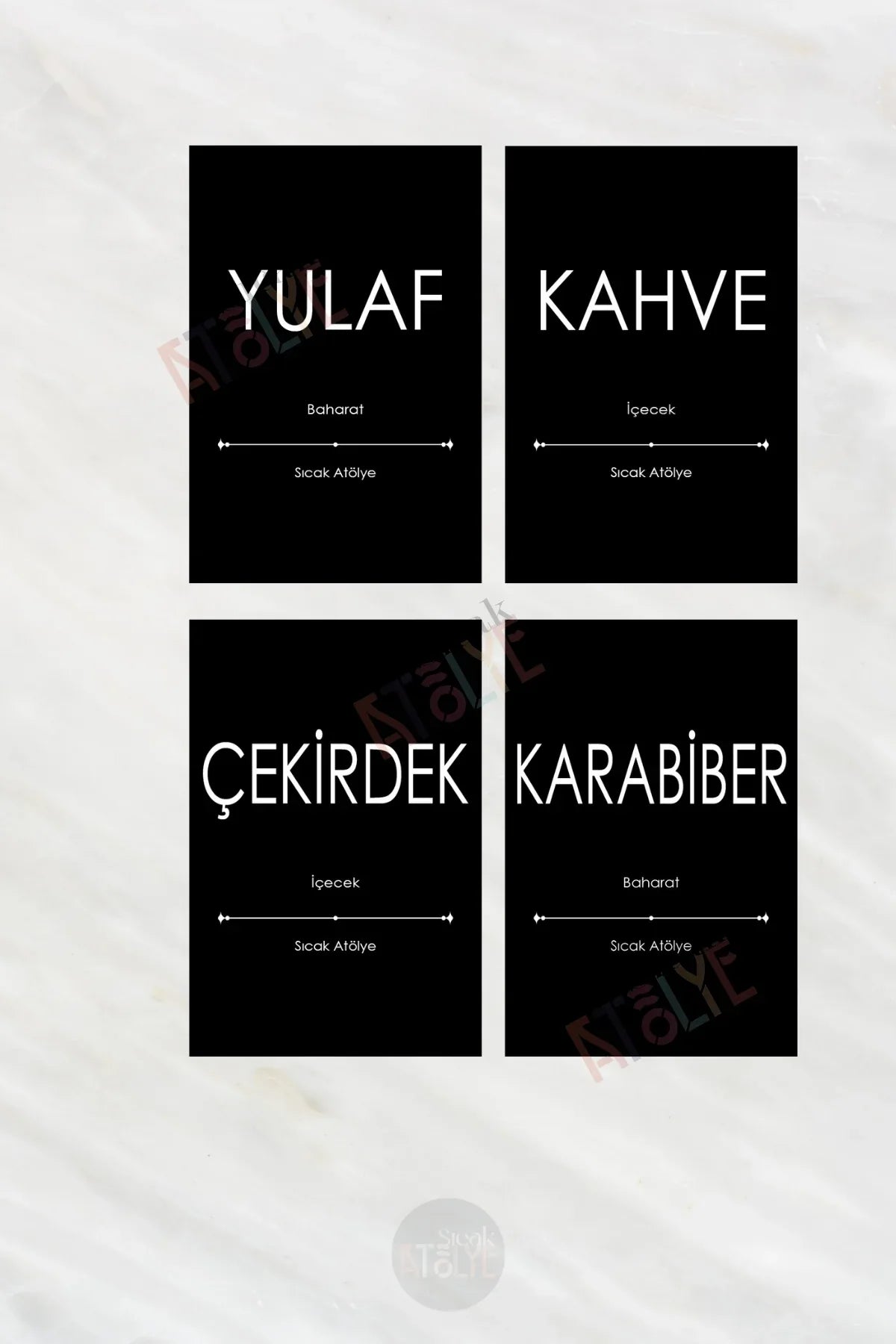 Baharat - Bakliyat - Kuruyemiş Kavanoz Etiketi | model. Karadut - Sıcak Atölye 