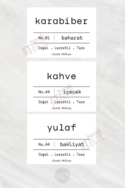 Baharat - Bakliyat - Kuruyemiş Kavanoz Etiketi | model. Karanfil - Sıcak Atölye 
