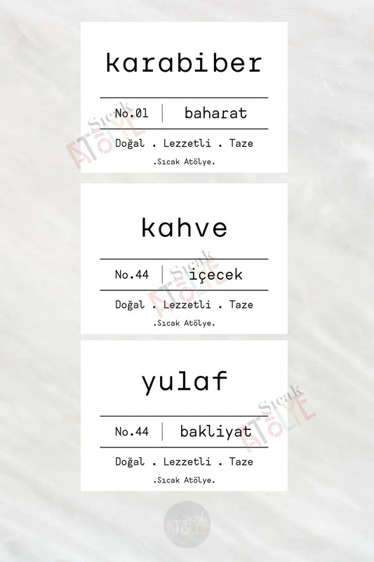 Baharat - Bakliyat - Kuruyemiş Kavanoz Etiketi | model. Karanfil - Sıcak Atölye 