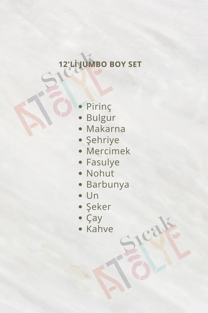 Jumbo Boy Kavanoz Etiketi - 12'li Set - Kişiselleştirilebilir - Sıcak Atölye 