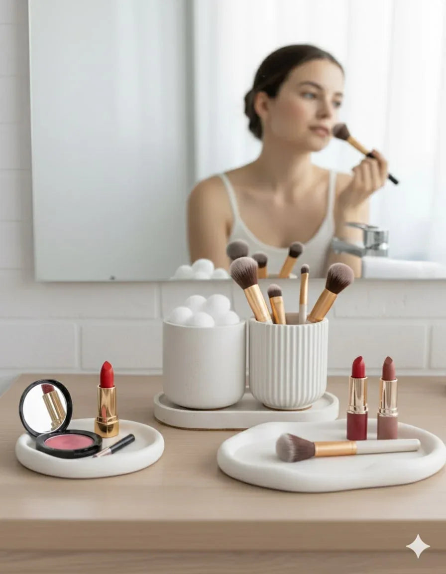 Beton Düzen Seti - 5 Parça - Dalgalı | Doğal Seçim - Natural Pick Collection - Sıcak Atölye 