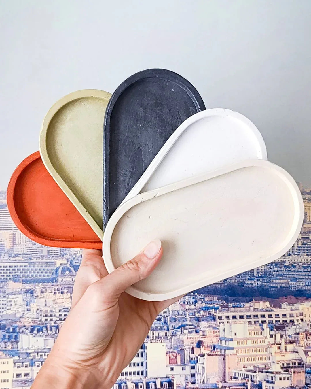 Beton Tabak - Altlık - Oval Küçük | Taş Ruh - Stone Soul Koleksiyonu - Sıcak Atölye 