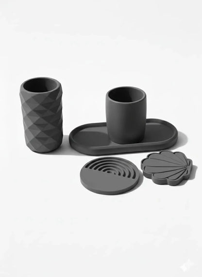 Beton Düzen Seti - 5 Parça - İstiridye | Doğal Seçim - Natural Pick Collection - Sıcak Atölye 