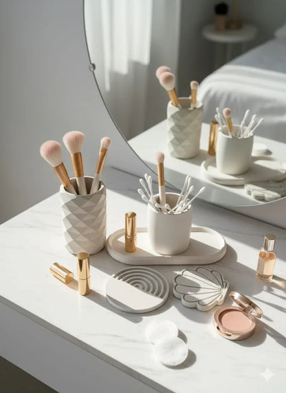 Beton Düzen Seti - 5 Parça - İstiridye | Doğal Seçim - Natural Pick Collection - Sıcak Atölye 