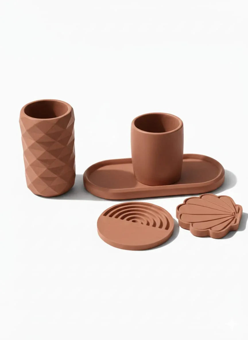 Beton Düzen Seti - 5 Parça - İstiridye | Doğal Seçim - Natural Pick Collection - Sıcak Atölye 