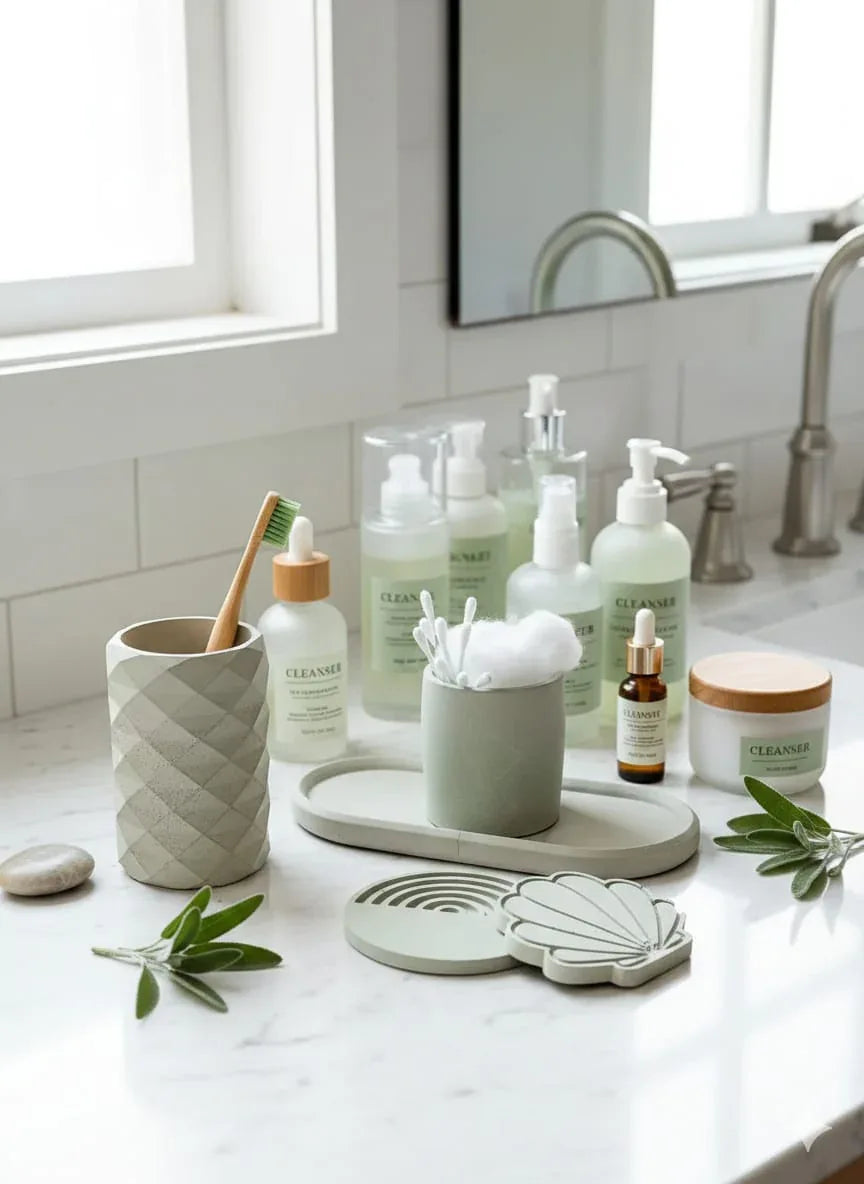 Beton Düzen Seti - 5 Parça - İstiridye | Doğal Seçim - Natural Pick Collection - Sıcak Atölye 