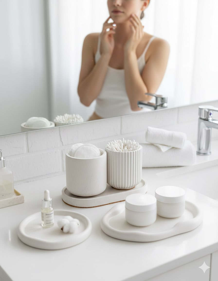 Beton Düzen Seti - 5 Parça - Dalgalı | Doğal Seçim - Natural Pick Koleksiyonu