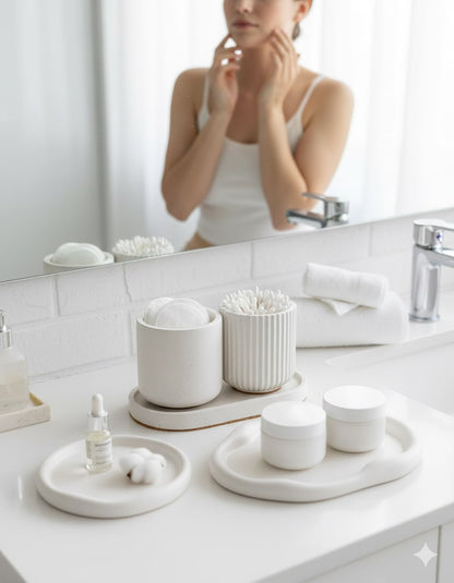 Beton Düzen Seti - 5 Parça - Dalgalı | Doğal Seçim - Natural Pick Koleksiyonu